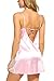 Avidlove Women's Satin Nightgown Lace Sleepwear Chemises Long Slip Pink S