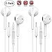 Etre Jeune 3325801 2-Pack Premium Earphones Earbuds Headphones with Stereo Mic Remote Control Compatible, White