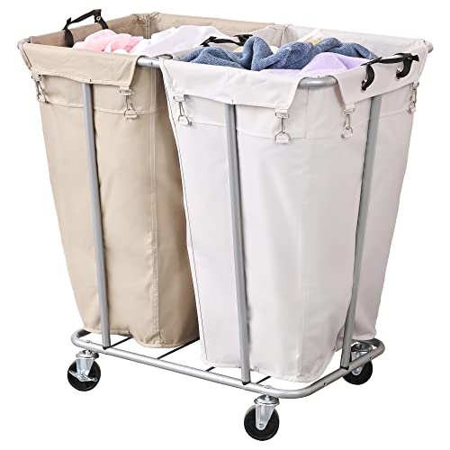 PLKOW 2-section Rolling Laundry Sorter