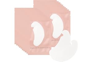 Mekupeu 50 Pair Under Eye Pads,Eyelash Extension Gel Patches, Lash Extension Lint Free Under Hydrogel Eye Mask Pads Beauty Tool (Pink)