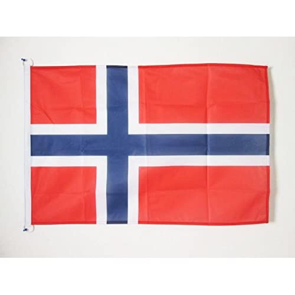 AZ FLAG - Norway Flag - 2x3 Ft - For Outdoor - Norwegian Banner Knitted Polyester with Two Plastic Rings - Fade Resistant - Vivid Colors - 2' x 3' Feet - 90x60 Cm