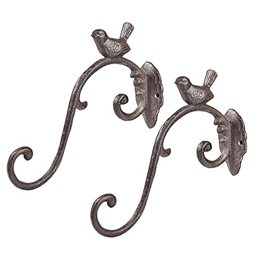thumbnail image 2 of KABB Heavy Duty Hanging Brackets, 2pcs 13" Hand Forged Cast Iron Wall Mount Bracket Durable Rust-Resistant Hummingbird Hanger Hook For Hanging Bird 2 of 11