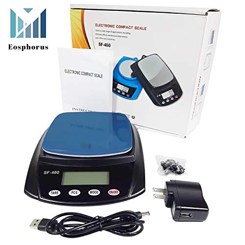 600 g (21 oz) / 0.01 g Digital LCD Scale Lab Analytical Balance for Science School Laboratory Precision Accuracy Weighing with USB AC/DC Adapter