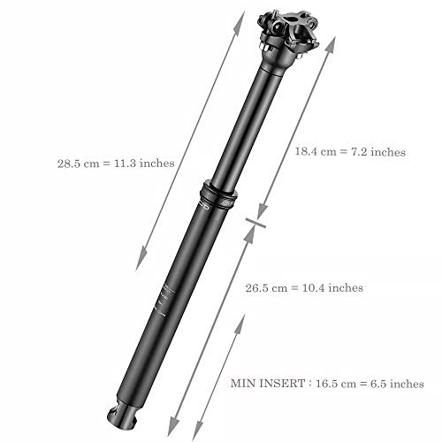 DNM Mountain Bike Bicycle Dropper Seatpost Inner Cable Routing Remote Lockout 31.6 x 380mm