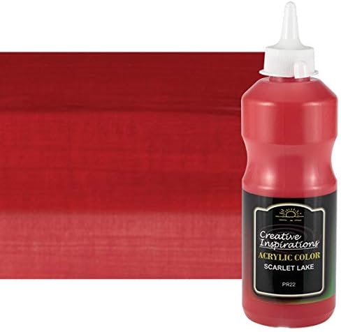 Creative InspirationsAcrylic Paint - Scarlet Lake - 500 mL Bottle - Smooth & Creamy Consistency, Vibrant Pigmentation, Great Coverage for Artists - Clean Up with Soap & Water