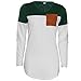 Dreamtravel Womens Long Sleeve Round Neck Elbow Patch Blouse T Shirt Tops