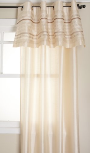 Stylemaster Fiesta Faux Silk Grommet Valance with Sequin Organza, 56-Inch by 18-Inch - Thumbnail 2