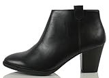 SODA Women's Zenith Faux Leather Cowboy Western Round Toe Chunky Heel Pull On Tab Ankle Boot