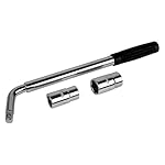 Evelots Telescoping Lug Wrench,Wheel Wrench,Standard 4 Sockets, 17,19, 21, 23mm
