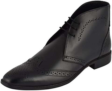 Men's Black Genuine Leather Chukka Boots