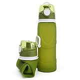 Travel Collapsible Water Bottle 750ml/500ml/320ml Silicone Foldable Canteen with Leak Proof Valve, Medical Grade - 100% BPA Free