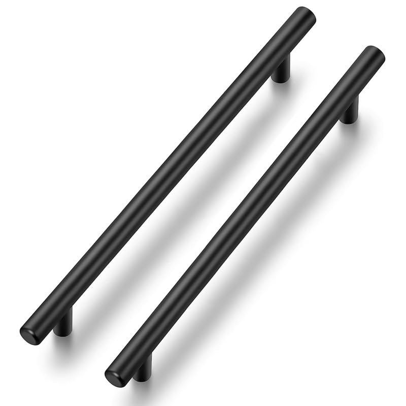Ravinte 15 Pack Kitchen Cupboard Handles Black Cupboard Handles 192mm Hole Center T Bar Kitchen Handles Pulls for Cabinets and Drawers