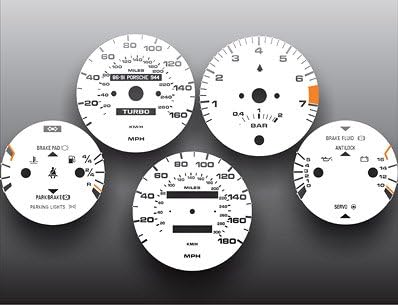 1986-1991 Porsche 944 Turbo White Face Gauges
