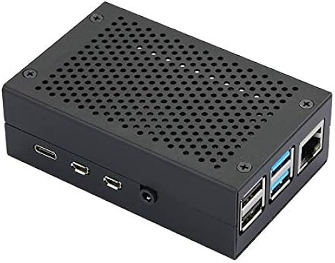 Andifany para Raspberry Pi 4 la Carcasa de Aluminio, para la Carcasa de Metal Raspberry Pi 4 con Ventilador de RefrigeracióN y Disipadores TéRmicos para Raspberry Pi 4 Modelo B (Negro)