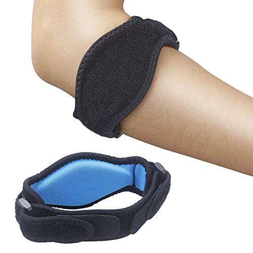GRACEON 2 Pack Elbow Brace Tennis & Golfer's Elbow Pain Relief with Compression Pad, Wrist Sweatband