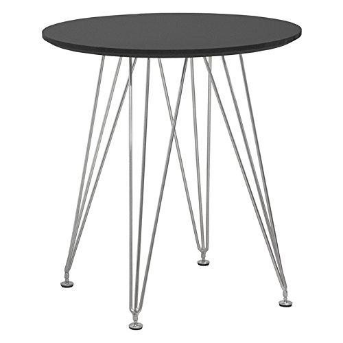 Mod Made Mid Century Modern Paris Tower Round Table Bistro Table, Black