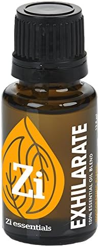 Zi Essentials 100% Essential Oil Blend - Pure Therapeutic Grade Natural Blend of Healing Oil | Used for Aromatherapy, Diffuser, Bathing, Massage, or Topical use | 1x 15ml Bottle (Exhilarate)