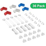 Baby Proofing Set (36 Pcs) - 10 Safety Locks (2 Types), 16 Corner Guards (10 Cle