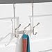 mDesign Decorative Over Door 6 Hook Steel Storage Organizer Rack for Coats, Hoodies, Hats, Scarves, Purses, Leashes, Bath Towels, Robes, Clothing - Satin