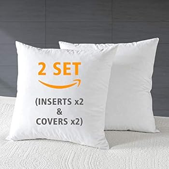 Amazon Com Apsmile Goose Down Feather Throw Pillow Inserts 2 Pack