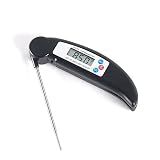 Instant Read Thermometer, JVSURF Digital Cooking Thermometer Grill Meat Thermometer With Food-Safe Stainless Probe For BBQ, Grill, Turkey And Beef, Black