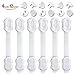 Baby Safety Locks, Child Proof Cabinets, Drawers, Appliances, Toilet, Fridge Oven, Tools Not Required, Uses 3M Adhesive Adjustable Strap Latch System 6 Pack (White)