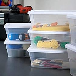 Sterilite 6 Quart Clear Stacking Closet Storage