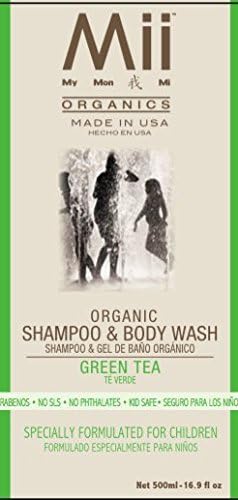 Mii Organics Shampoo &amp; Body Wash 2 - 500 Ml Pack Green Tea