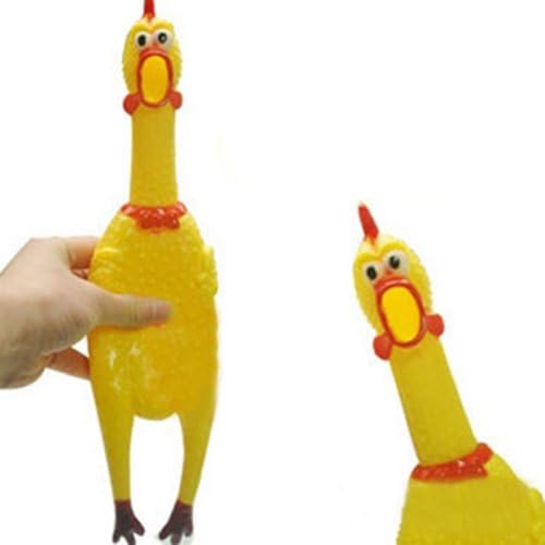 SEGRJ 1Pc Screaming Chicken 17cm Yellow Screaming Rubber Chicken Toy Pressure Relief Squeak Squeaker Gift