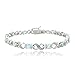 Silver Tone 6.6ct TGW Blue Topaz & Diamond Accent Infinity Bracelet (7.5)