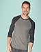 Next Level Apparel 6051 Unisex Tri-Blend 3 by 4 Sleeve Raglan-Vin Rd/HTHR Wht-SMALL