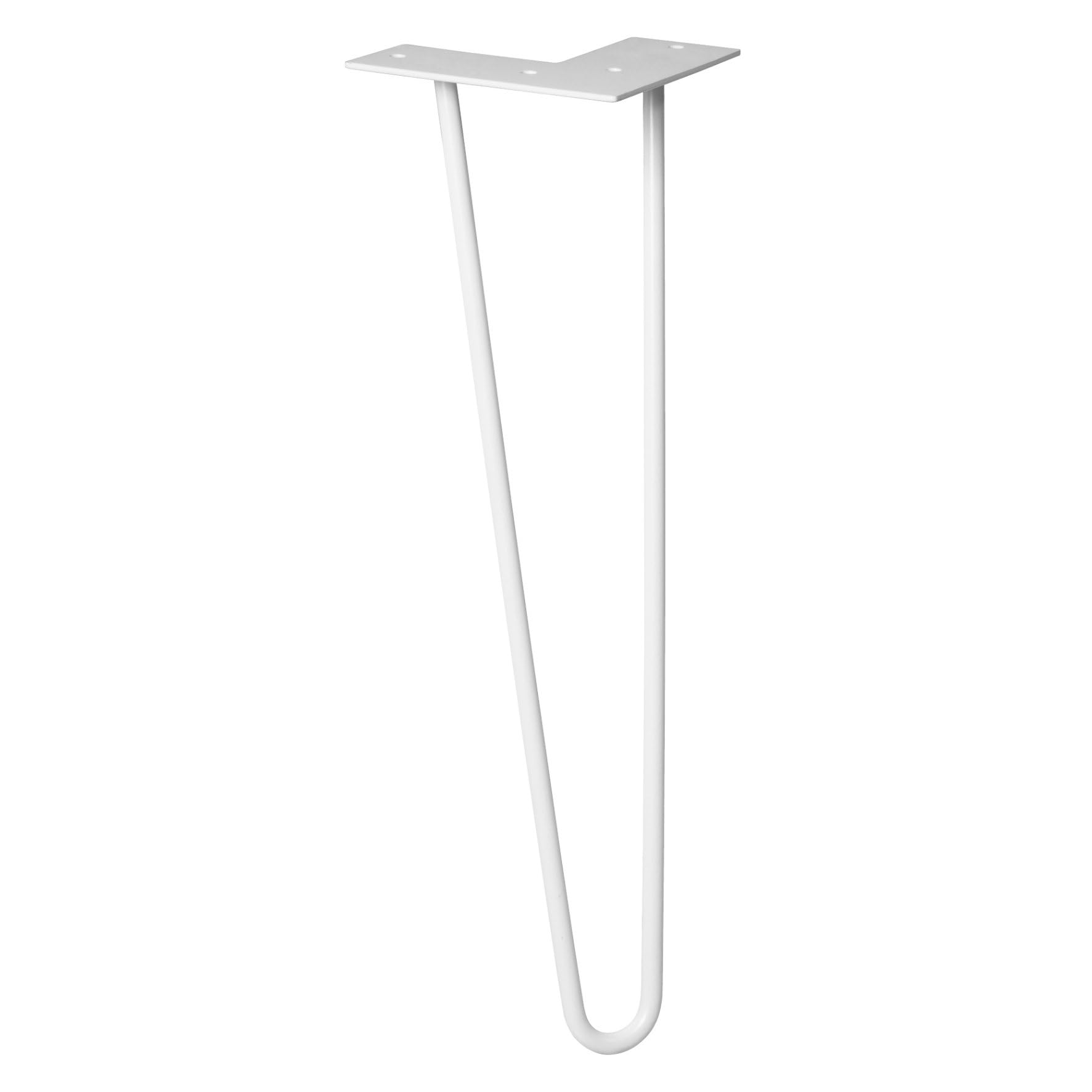 WAGNER furniture leg/table leg/furniture foot - HAIRPIN LEG - retro style - steel powder-coated light grey, 12 x 12 x 40 cm, leg conical/sloping, with integrated screw-on plate - 12824601