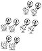 FUNRUN JEWELRY 8PCS 18G Stainless Steel Clear Cubic Zirconia Tragus Earrings for Women Helix Earring Stud Body Jewelry Piercing Set