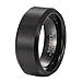 Heraculs 8MM Tungsten Carbide Ring for Man Simple Wedding Engagement Band Ring Black Size 6-15