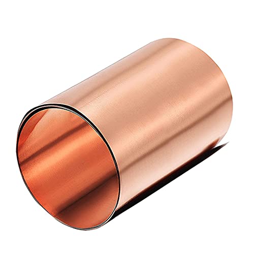 JDJUBOA 1 Meter Length Pure Copper Sheet Roll, Copper Plate Metal Foil Thickness 0.3Mm Suitable for Precision Machining and Crafts(0.3x400x1000mm)