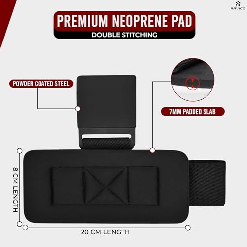 RAVICO Weight Lifting Hooks Grips for Men & Women - Premium Lifting Hook Straps with Neoprene Padded Wrist Support - Heavy Duty Hand Grips for Powelifting,Deadlifts, Shrugs & Pull-Ups for Gym Workout