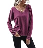 Zeagoo Women's Deep V Neck Long Sleeve Unique Cross-Front Wrap Sexy Slim Fit Fashion Tops