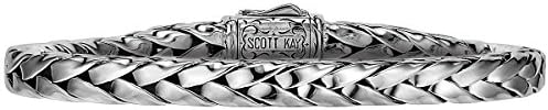 Equestrian Woven Silver Scott Kay Mens Sterling Bracelet