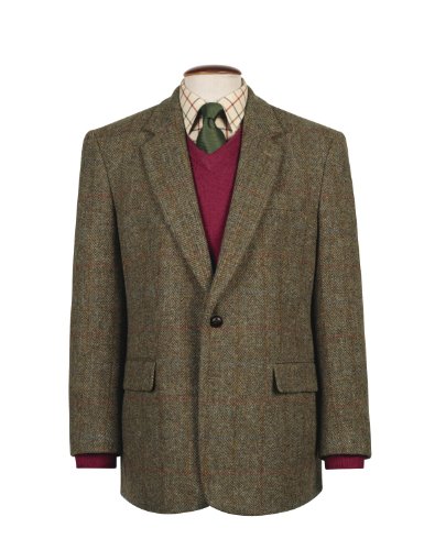 Harris Tweed The Fine Swine Men's Jacket Taransay 40 Long Green mix