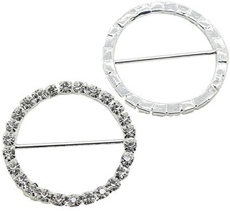 Trimming Shop Rhinestone Buckle Crystal DIamante Slider Buckle for Embellishment Women Purse, Ribbons, Wedding Cards, Fashion Accessories, Circle, 14mm