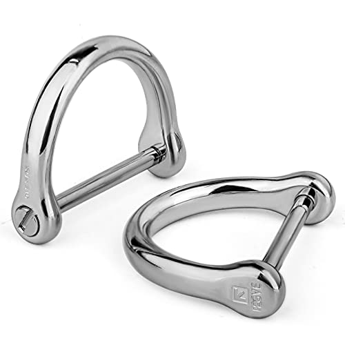 FEGVE D Ring Shackles for Key Fob, U Shape Keychain Rings for Home Car