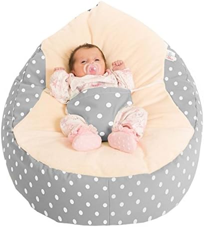Rucomfy Luxury Cuddle Soft Polka Dot Gaga Baby Bean Bags (Grey)