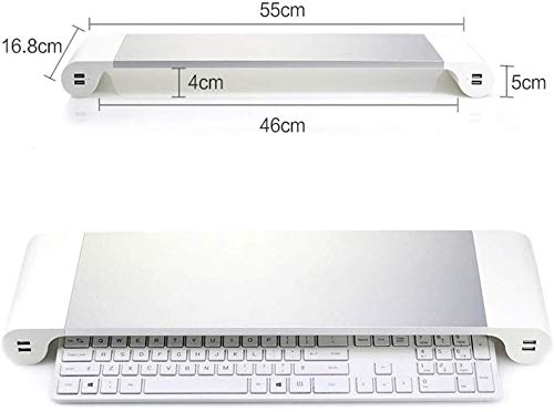 PG Desk Stand Monitor Stand Computer Stand 4 USB Port Charging Keyboard Storage, Aluminum Bracket Convenient Desktop Storage - Thumbnail 5