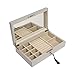 Brouk & Co Women's Stackable Lacquer Jewelry Box and Tray 12”X7 1/8”X 5 1/8” Silver