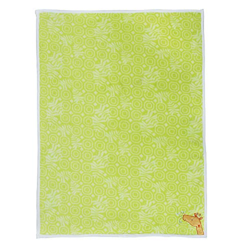 Plush Baby Blanket Super-Soft for Boys and Girls, Gifts for Kids Embroidered Fleece Baby Blanket, Portable Bed Throws for Baby Crib and Toddler Bed, 30x40 (Lemon Green Giraffe)