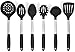 Bizanzzio Stainless Steel & Silicone Kitchen Utensil Set in Black Cooking Tools