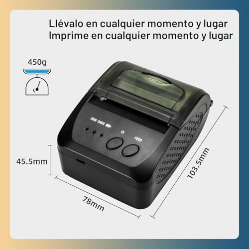 NetumScan Wireless Bluetooth Thermal Printer 2 Inch 58mm Mini USB POS Printer for Retail Restaurant Compatible with Android/iOS/PC/Windows NS1809DD