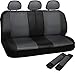 Motorup America Full Set Mesh Auto Seat Cover - Fits Select Vehicles Car Truck Van SUV - Gray/Black