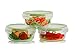6 Pieces Glass Food Storage Container Set 32oz(3 containers +3 lids) with Snap Locking Lid,Airtight,Microwave,Oven,Freezer,Dishwasher Safe,BPA-Free(Round)