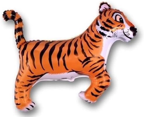 LOONBALLOON Tiger Black Stripes Striped Jungle Zoo Safari 36" Party Animal Mylar Balloon